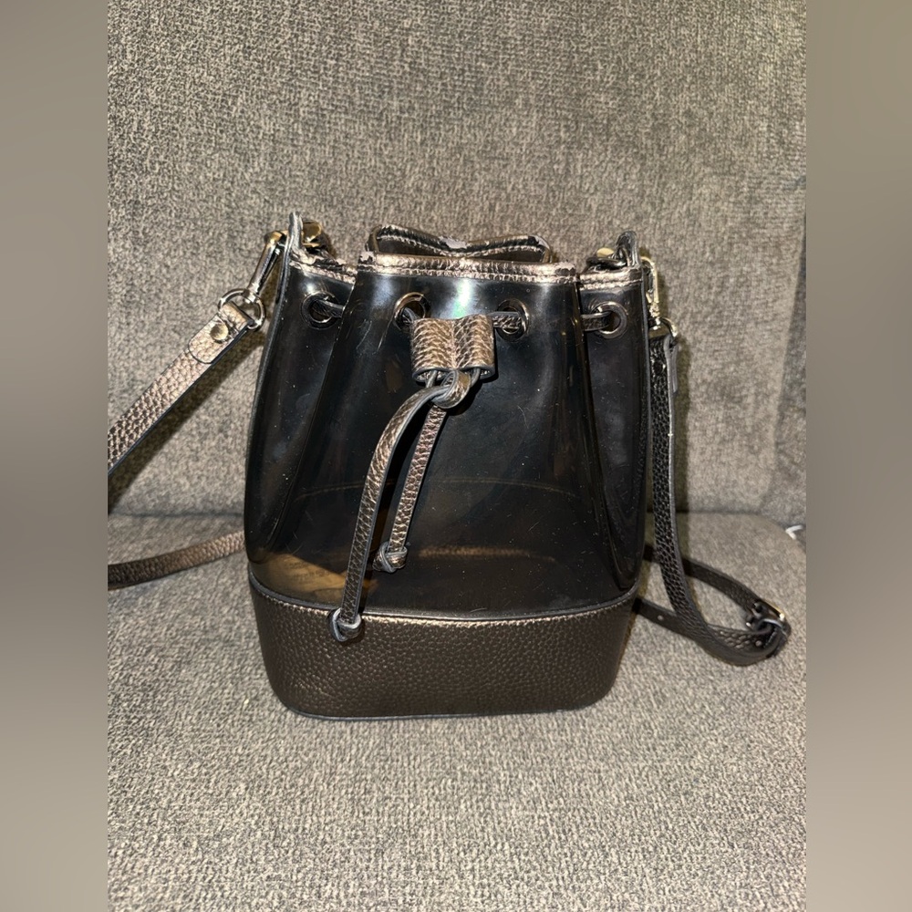Elegant Black brown transparent Bucket Bag crossbody Zara - Picture 2 of 12